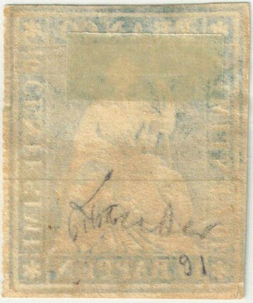 Zwitserland 1854 - 10 Rp. blauw, 3e Münchner drukperiode -