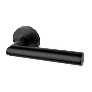 Geveerde deurklink Modern rond mat zwart - voor binnendeur, Doe-het-zelf en Bouw, Ophalen of Verzenden, Nieuw, Klink of Kruk