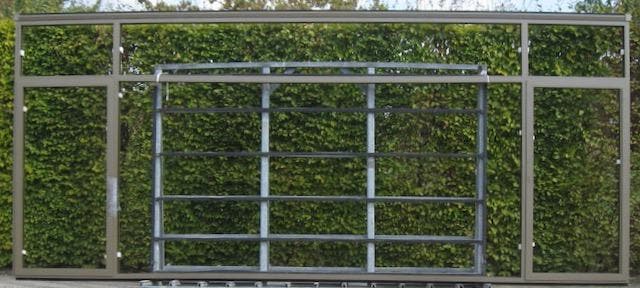 steellook aluminium raam , chassis , venster 553 x 230 brons, Bricolage & Construction, Châssis & Portes coulissantes, Enlèvement ou Envoi