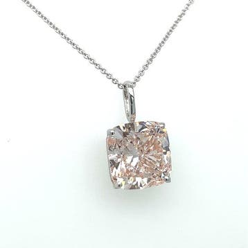 Collier - 14 carats Or blanc - 5.51ct. tw. Rose Diamant, Nieuw