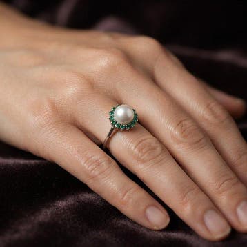 Zonder minimumprijs - Ring - 18 karaat Witgoud - 0.21ct. tw.