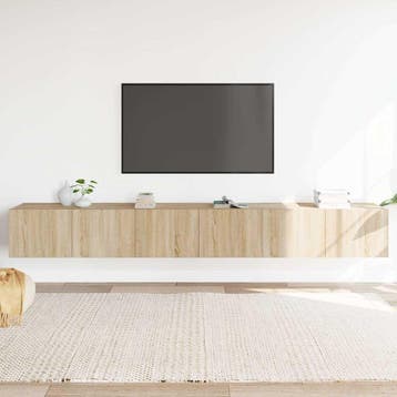 vidaXL 3-delige Tv-meubelset bewerkt hout sonoma, Verzenden, Nieuw
