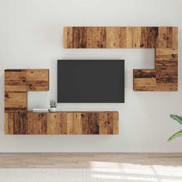 vidaXL TV Eenheden 4 st Oud Hout Bewerkt hout, Verzenden
