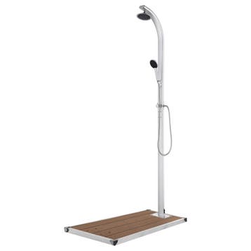 vidaXL Buitendouche met bruine basis 220 cm aluminium, Verzenden