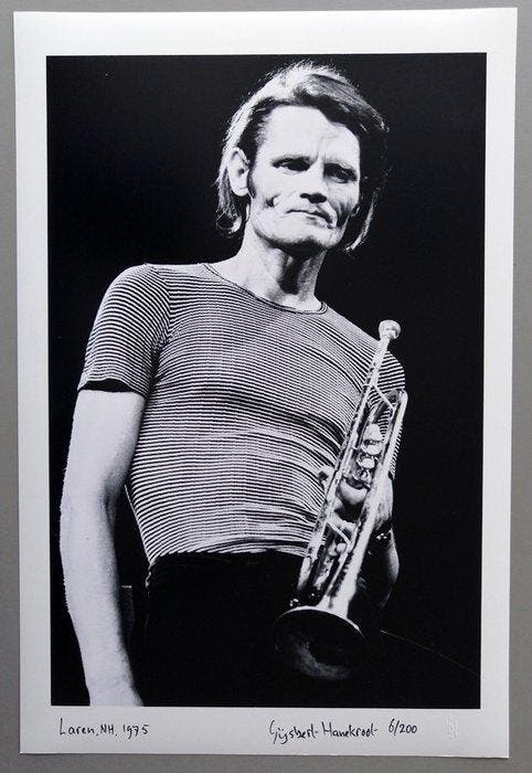 Gijsbert Hanekroot - Chet Baker, Laren, Netherlands, 1975, Antiquités & Art, Art | Objets design
