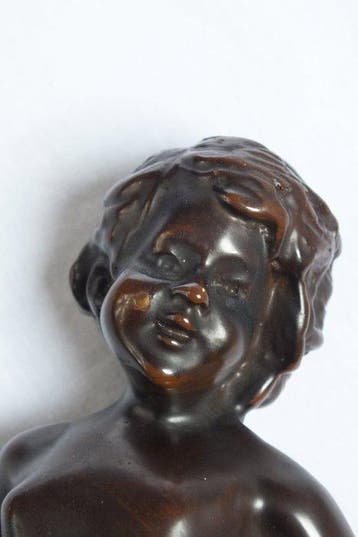 Sculpture, Jongen met kruik. - 22 cm - Bronze, Antiek en Kunst