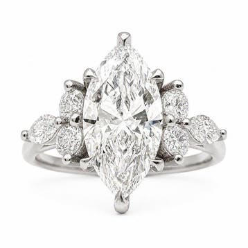 Zonder minimumprijs - Ring - 14 karaat Witgoud - 3.02ct. tw., Nieuw