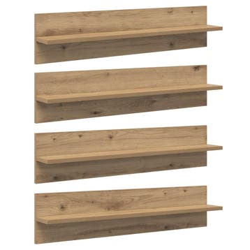 vidaXL Wandplanken 4 pcs Artisan Eiken 80 x 11,5 x 18 cm, Verzenden