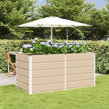 vidaXL Plantenbak Ivoor 160 x 80 x 75 cm Staal, Verzenden, Nieuw