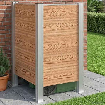 vidaXL Afvalbak Schutting Bruin 85 x 85 x 115 cm Aluminium, Verzenden