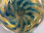 High-Quality Studio Art Glass Iridescent Vase with Golden