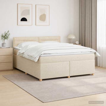 vidaXL Boxspringbed met matras Crèmekleurig 140 x 200 cm, Verzenden