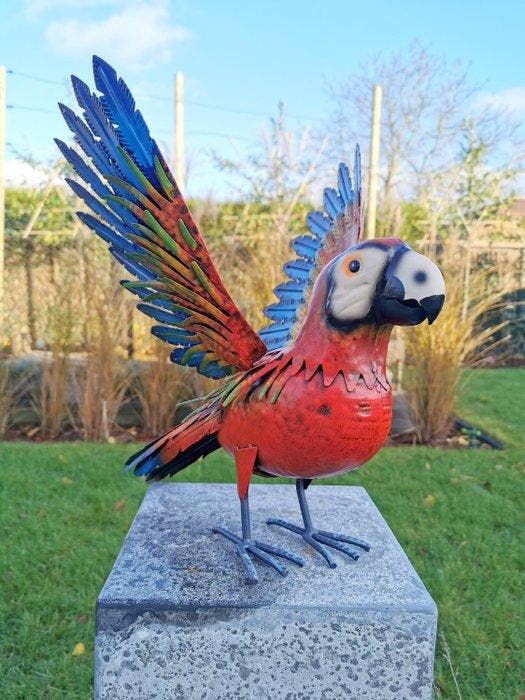 Papegaai - Beeldje - Parrot - Metaal, IJzer, Antiek en Kunst, Kunst | Designobjecten