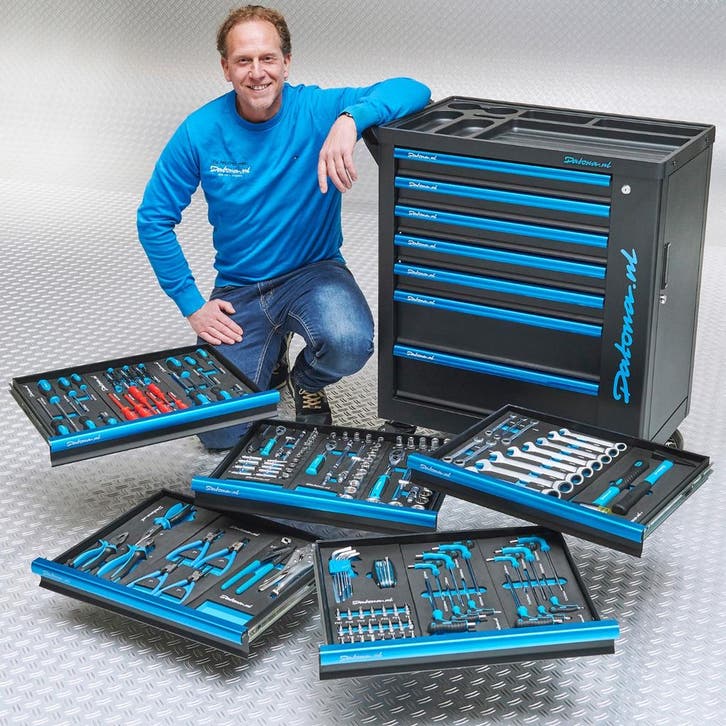 Datona Gereedschapswagen “Black-Line” met 7 laden +, Doe-het-zelf en Bouw, Gereedschapskisten, Ophalen of Verzenden