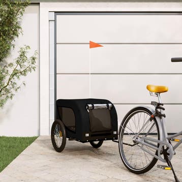 vidaXL Hondenfietstrailer oxford stof en ijzer zwart, Verzenden