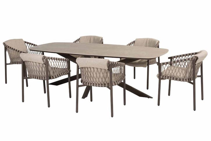 4 Seasons Outdoor Allora tuinset terre met Prado tafel met, Tuin en Terras, Tuinsets en Loungesets