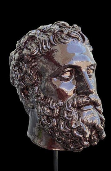 sculptuur, Testa di Marco Aurelio - 33 cm - marmerpoeder
