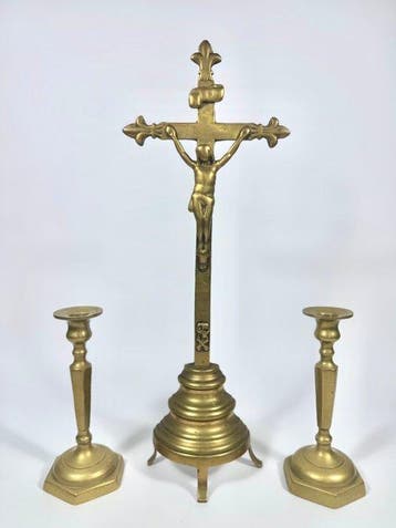 Crucifix (3) - Brons - 1850-1900 - Altaarset