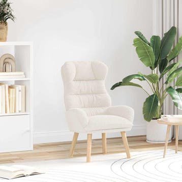 vidaXL Fauteuil Crème 69 x 74 x 93 cm Sherpa Stof, Verzenden