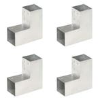 vidaXL Paalverbindingen 4 st L-vorm 81x81 mm gegalvaniseerd, Verzenden