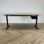 verstelbaar bureau met persoonlijke lade 180x80 cm, natuur, Huis en Inrichting, In hoogte verstelbaar, Gebruikt