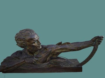 Ugo Cipriani - Ugo Cipriani - Buste, The Archer - 37 cm -, Antiek en Kunst