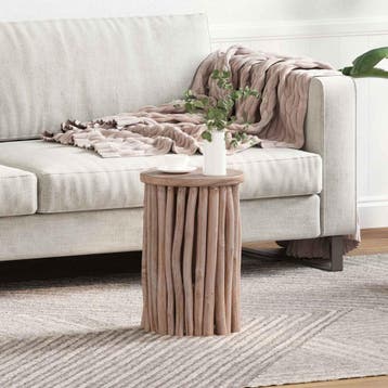 vidaXL Kruk Naturel 30 x 30 x 45 cm Massief Teakhout, Huis en Inrichting, Verzenden, Nieuw