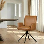 Leren draaibare eetkamerstoel Elite, Ophalen of Verzenden, Nieuw, Leer, Bohemian, Eigentijds, Industrieel, Modern, Retro, Scandinavisch, Vintage