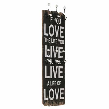 vidaXL Wandkapstok met 6 haken LOVE LIVE 120x40 cm, Maison & Meubles, Verzenden
