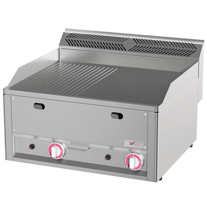 Bak-/Grillplaat | COOKING LINE 600 | Gas | Glad/Gegroefd, Zakelijke goederen, Horeca | Keukenapparatuur, Nieuw in verpakking, Verzenden