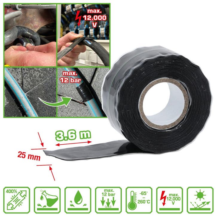 Competition Multi-tape Isolatietape Zwart 3600x25mm, Auto diversen, Autogereedschap, Nieuw, Verzenden