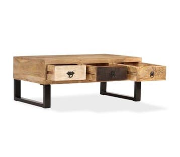 Salontafel Mangohout 90cm | Retour Deal | -47%, 50 tot 100 cm, Verzenden, Vintage, 50 tot 100 cm