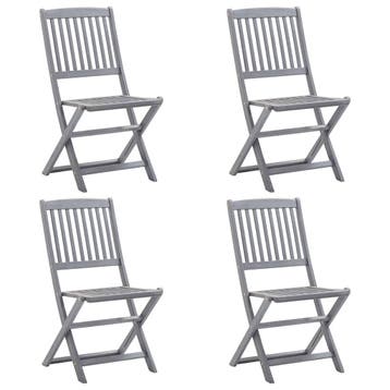 vidaXL Klapstoelen 4 stuks van massief acaciahout, Verzenden, Nieuw