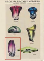 Val Saint Lambert - Vaas - “Volute” Blauw - Kristal