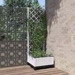 vidaXL Plantenbak met latwerk 40x40x121,5 cm polypropeen, Verzenden, Nieuw