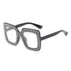 Oversized Mozaïek Zonnebril voor Dames - Retro Catwalk Bril, Verzenden