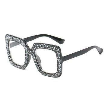 Oversized Mozaïek Zonnebril voor Dames - Retro Catwalk Bril, Verzenden