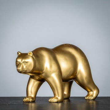 Figure - Goudkleurige beer - polystone