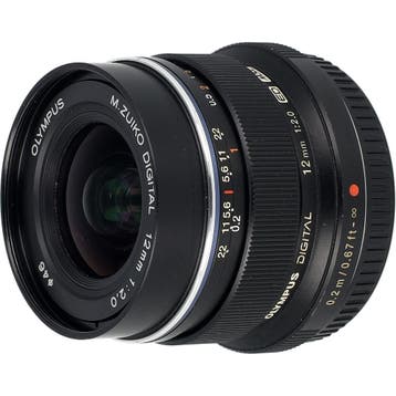 Olympus MFT 12mm F/2.0 zwart ED M.Zuiko Digital | Occasion, Ophalen of Verzenden