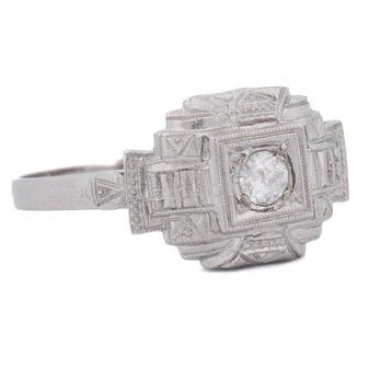 Sans prix de réserve - Bague de cocktail Platine - 0.30ct.
