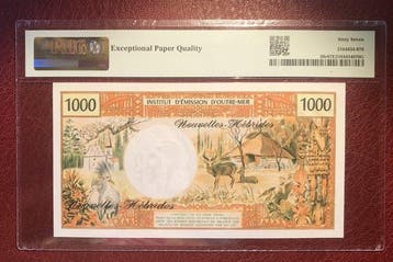 Nieuwe Hebriden. - 1000 Francs ND (1980) - Pick 20c (Zonder