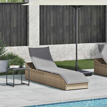 vidaXL Ligstoel inklapbaar met kussen opbergruimte poly, Tuin en Terras, Verzenden, Nieuw