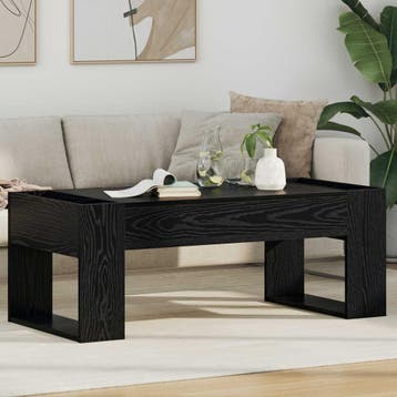 vidaXL Salontafel Zwart Eiken 110 x 50 x 41 cm Bewerkt hout, Huis en Inrichting, Tafels | Salontafels, Verzenden, Nieuw