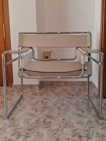Marcel Breuer - Fauteuil - Wassily Stoel - Leder, Chroom