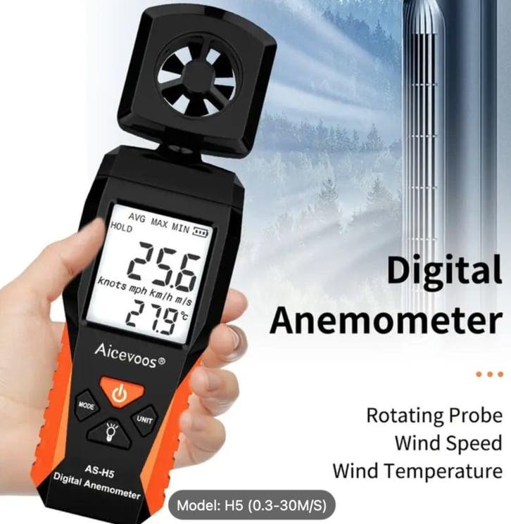 Anemometer, Windsnelheidsmeter Digitale (Meetgereedschap), Autos : Pièces & Accessoires, Climatisation & Chauffage, Envoi