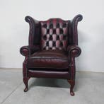 Chesterfield style - Fauteuil - Koningin Anne - Leder, Hout, Antiek en Kunst