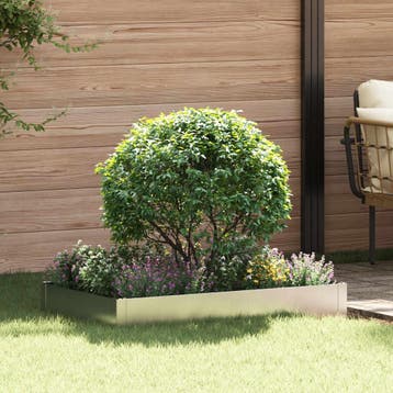 vidaXL Gazonrand 100 x 60 x 20 cm Staal Zilverkleurig, Tuin en Terras, Bielzen en Borduren, Verzenden, Nieuw