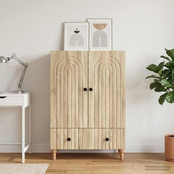 vidaXL Dressoir Sonoma Eiken 66 x 34,5 x 95 cm Bewerkt hout, Huis en Inrichting, Verzenden, Nieuw