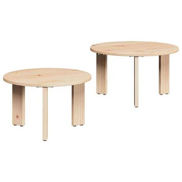 Set 2 tables basses pin - Prix reduit, jusqua epuisement, Verzenden, Rond, Modern