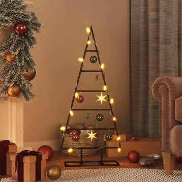 vidaXL Kerstdecoratie kerstboom 90 cm metaal zwart, Verzenden, Nieuw